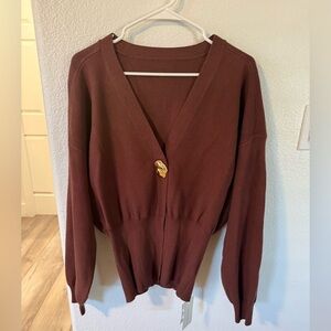 BNWT Commense Deep Brown Women's Cardigan